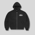 Corteiz Island Puff Print Zip Hoodie Black