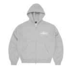 Corteiz Island Puff Print Zip Hoodie Heather Grey