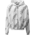 Hellstar Graffiti Zip-Up Hoodie White