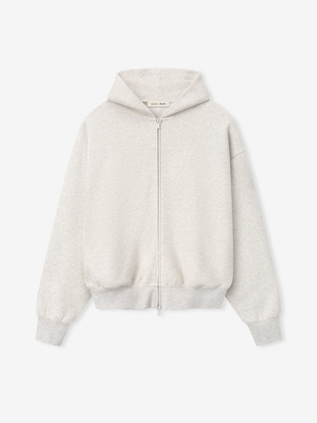 Essentials FOG Signature Classic Full Zip Hoodie Oatmeal Heather Light Heather - Image 1