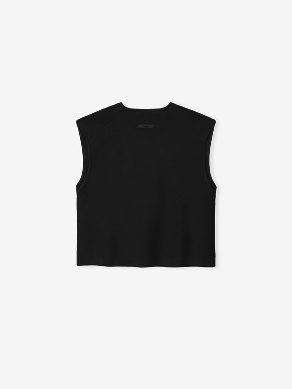 Essentials FOG Womens Signature Rib Knit Cropped Top Vintage Black - Image 2