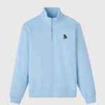 OVO Classic Quarter-Zip Mockneck Sweatshirt - Light Blue