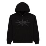 Black Rhinestone Silk Hoodie