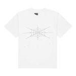 Sp5der Rhinestone Silk Tee White